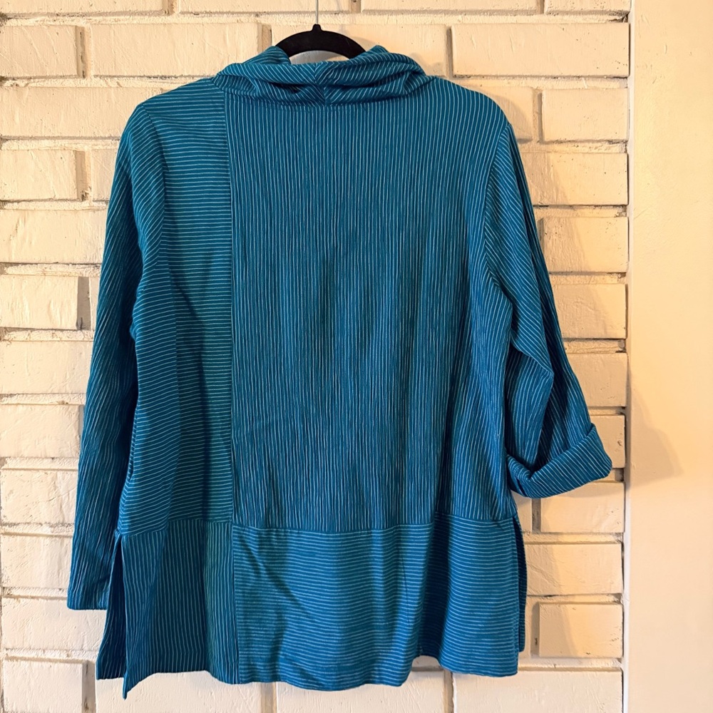 Soft Surroundings Vision In Velvet Cowl Tunic in Tapestry Teal - Picture 9 of 9